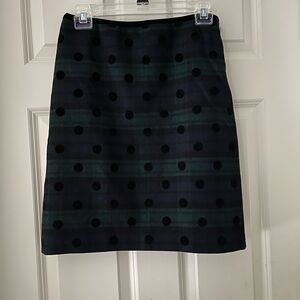 Talbots Tartan Plaid Polka Dot A-line Skirt-velvet accents holiday wool size 4